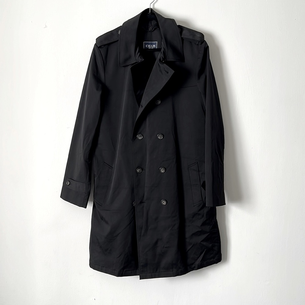 Chaps Trench Coat - Black - 46L